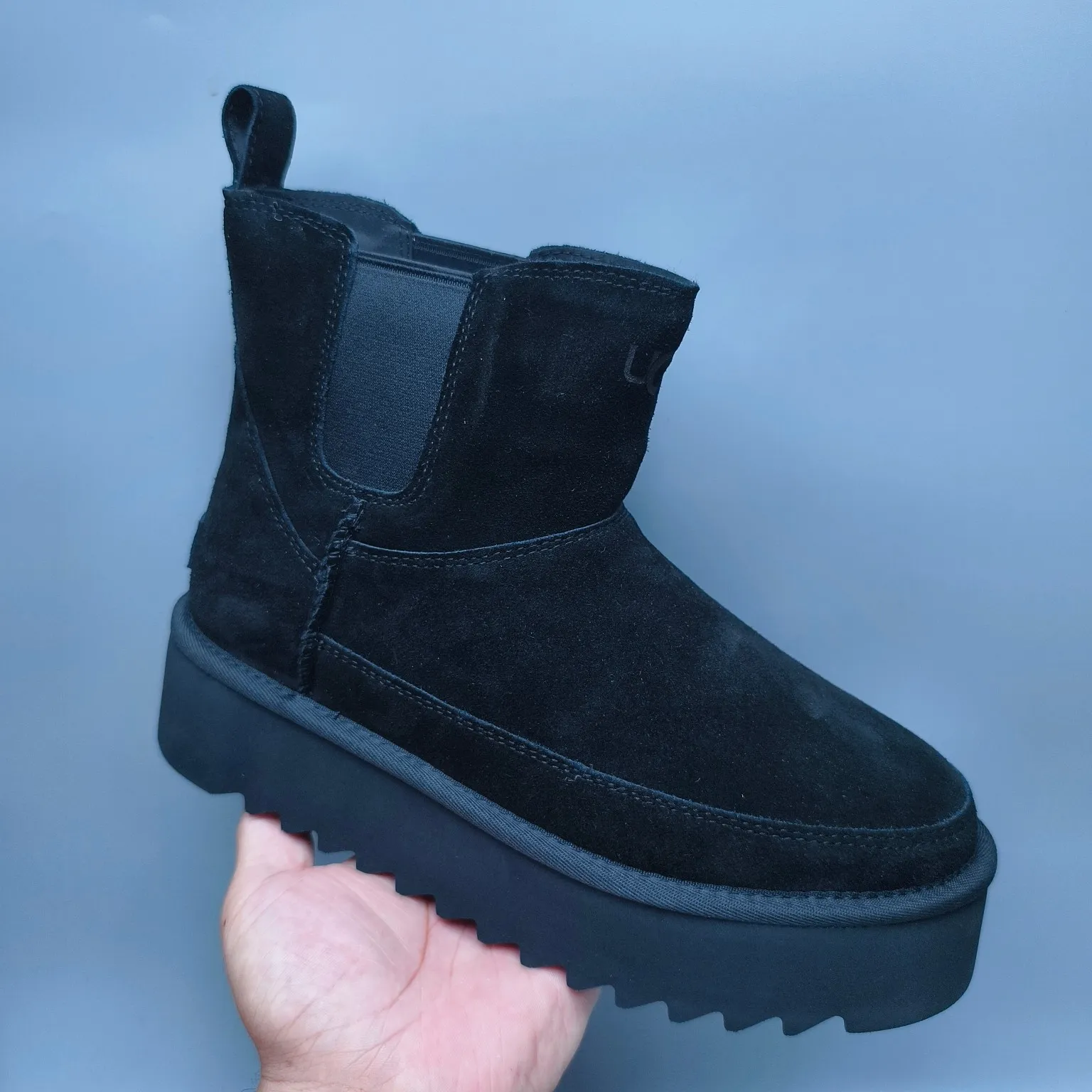 💰560 UGG sheepskin all-in-one snow boots 8051 thick-soled Chelsea casual shoes Color: maroon black antelope brown Matching size: 35-40